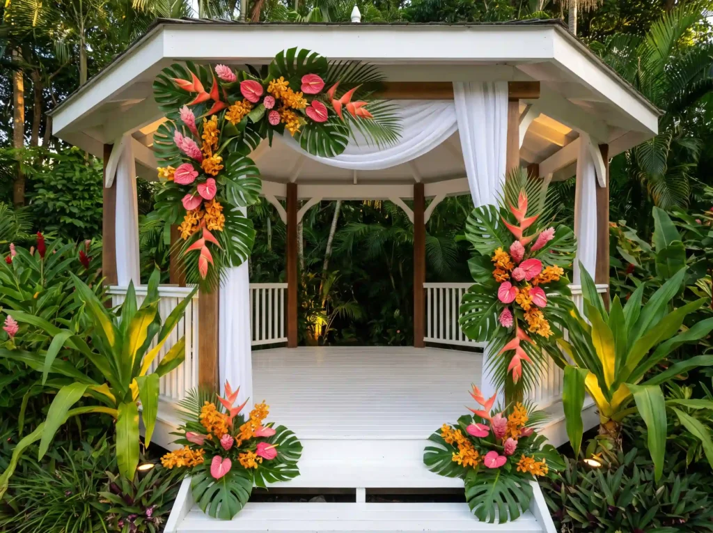 Tropical flowers decorate weddin… K