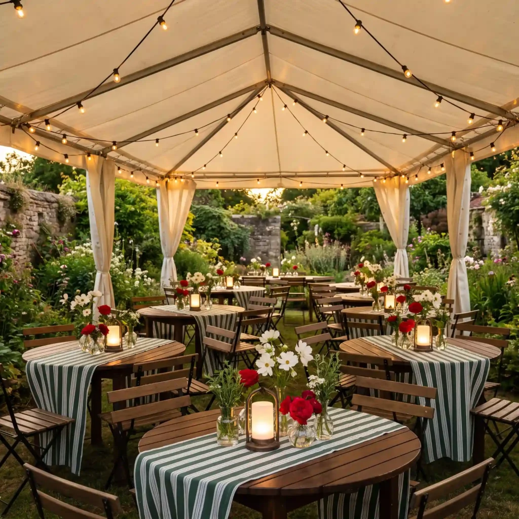 Garden bistro wedding reception … K