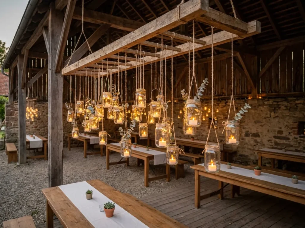 Hanging jar light canopy