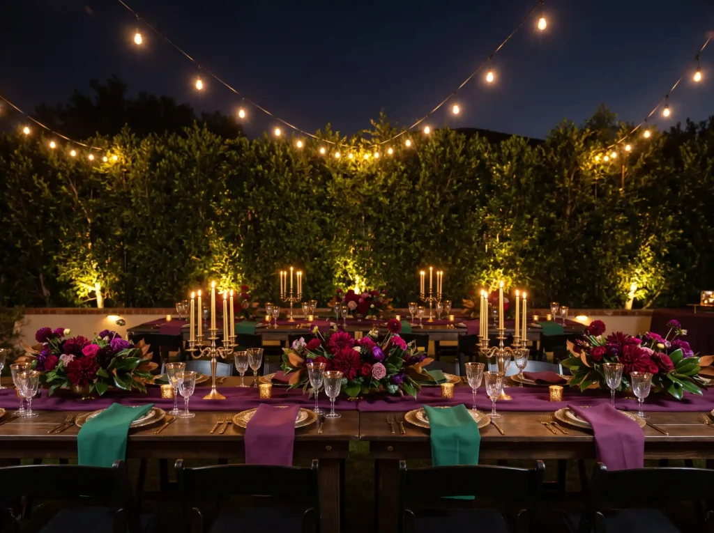 Jewel toned evening garden weddi… K