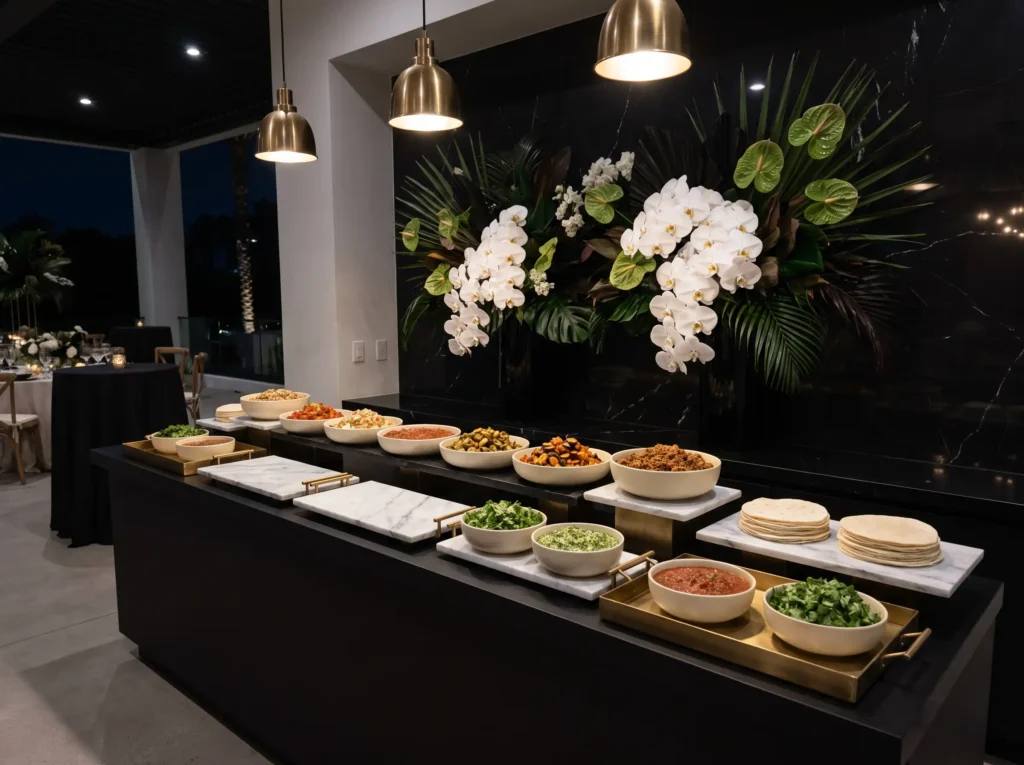 Luxury wedding taco bar K