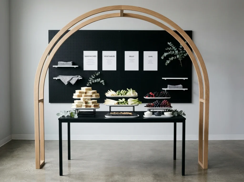 Modern monochrome snack bar display