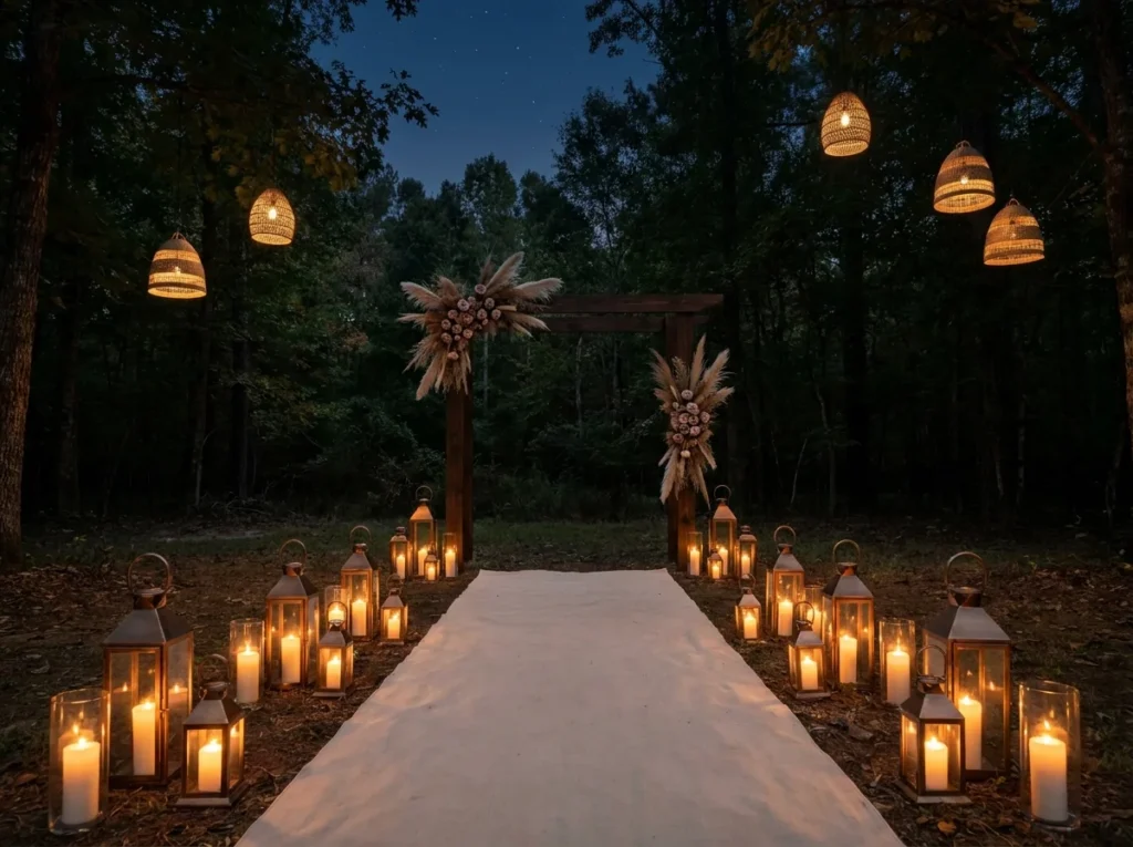 Moonlit lantern altar for ceremony