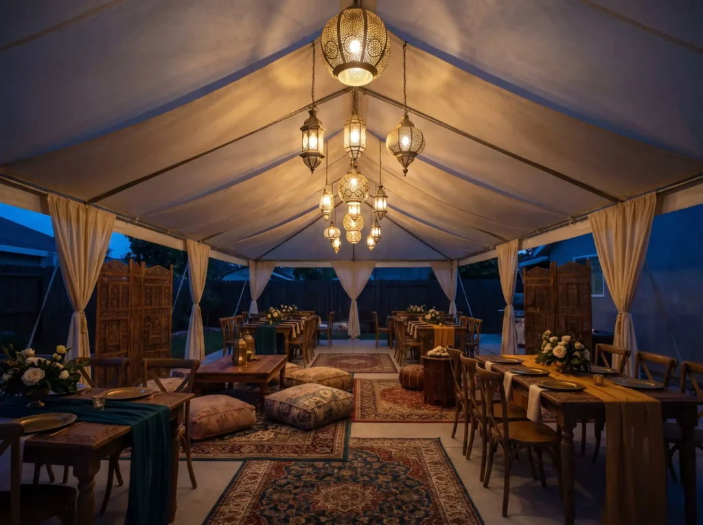Moroccan lantern courtyard eveni… K