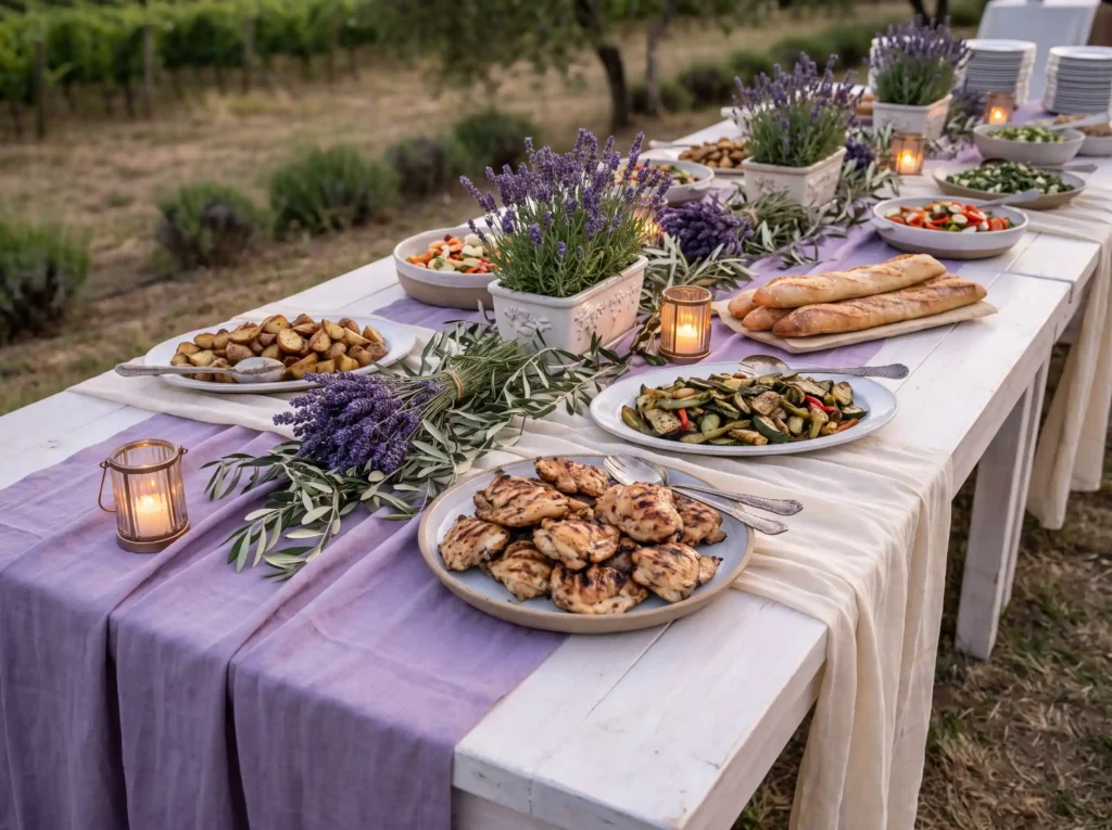 Provence wedding BBQ buffet display K