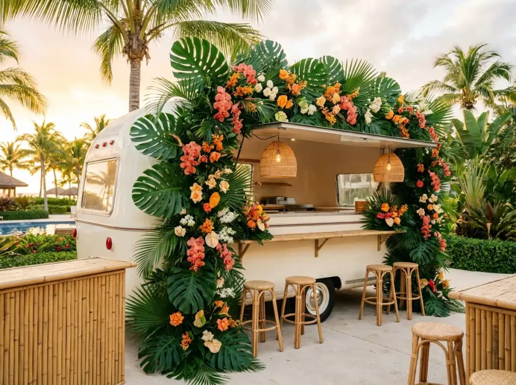 Tropical palm taco truck