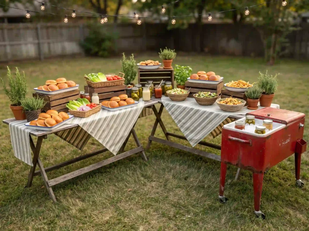 Backyard burger picnic buffet K