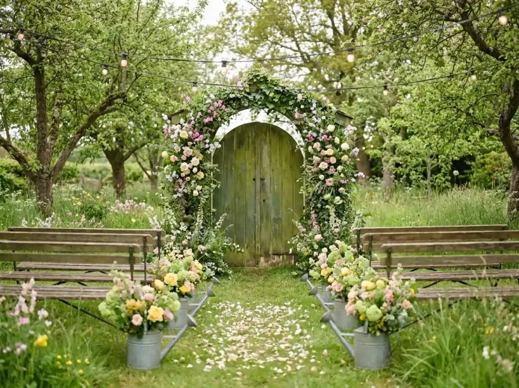 Cottage garden wedding ceremony …