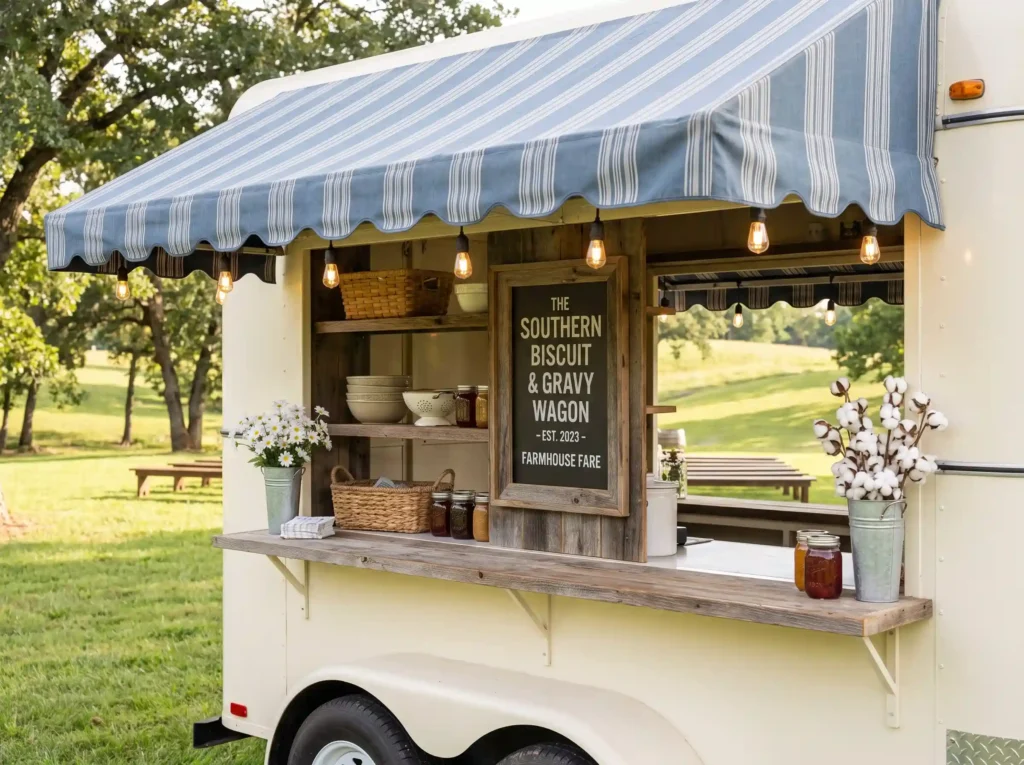 Country food wagon serving biscuits K
