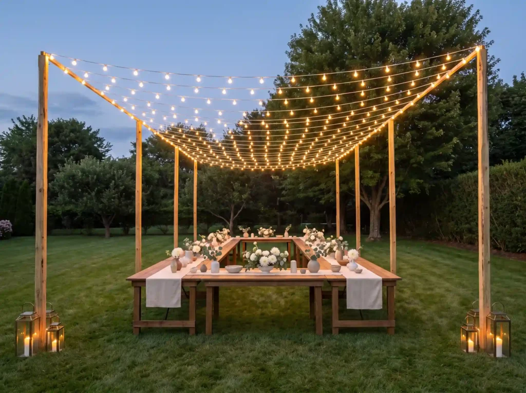 Festoon frame garden wedding dining K