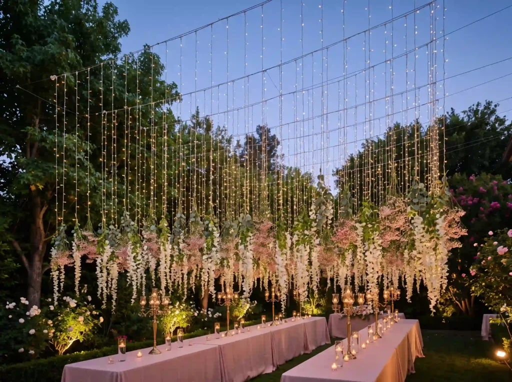 Hanging floral light installation K