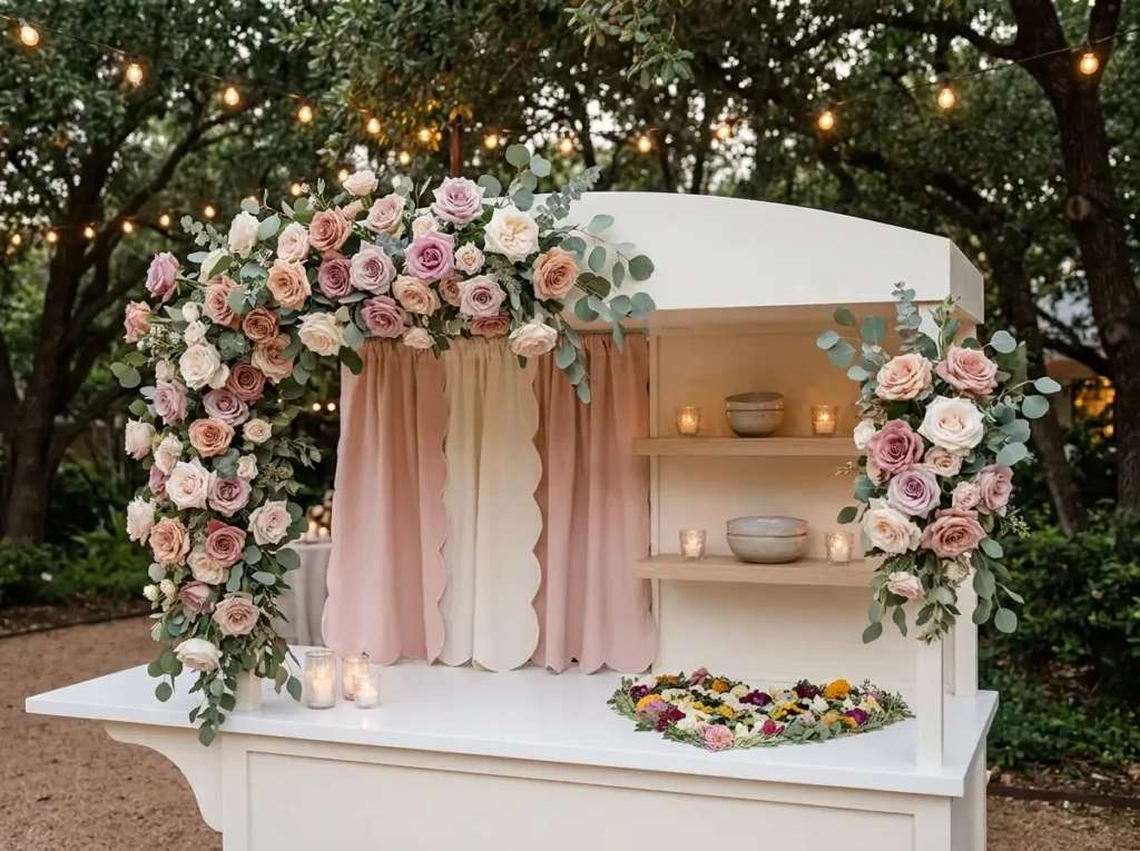 Romantic pink taco cart