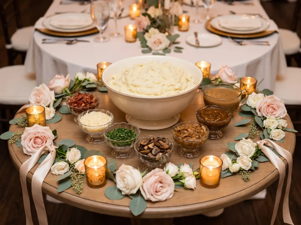 Wedding potato bar with toppings K