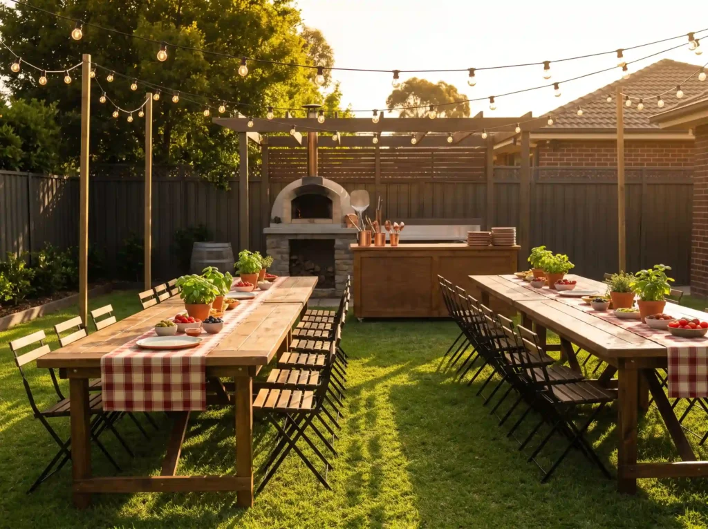 Backyard pizza party wedding rec… K