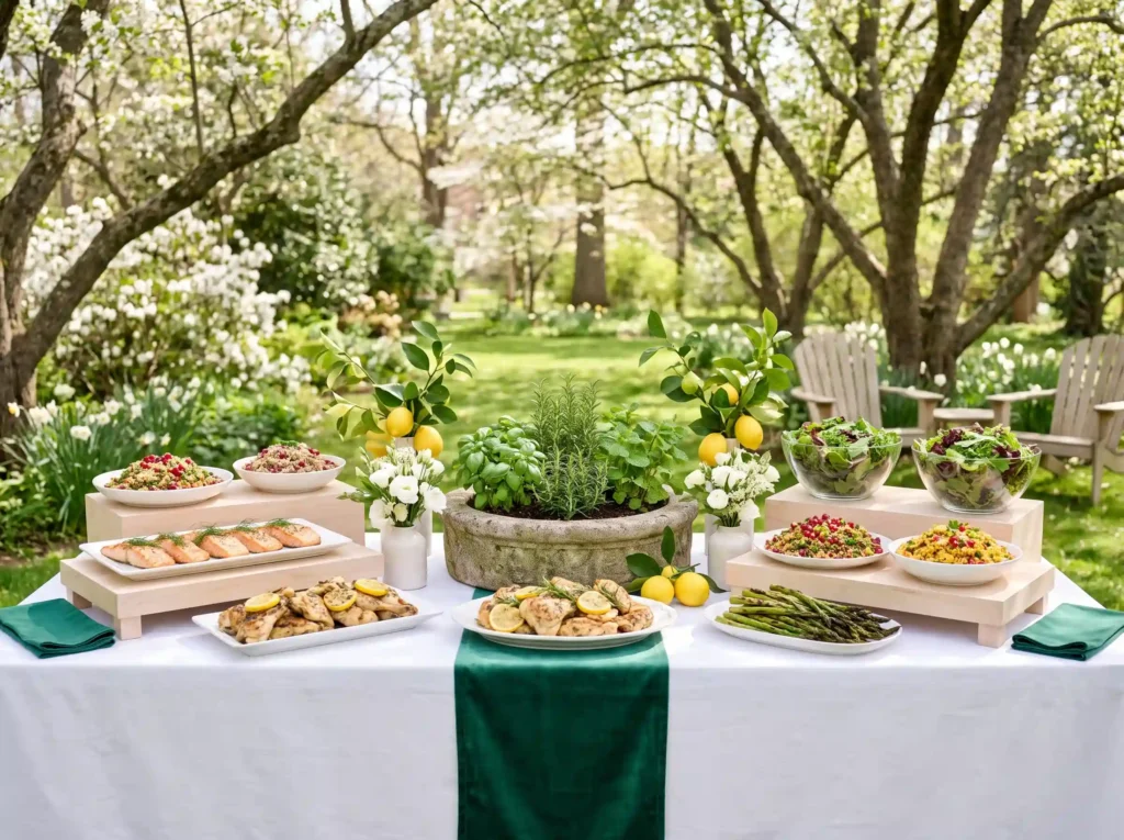 Buffet table with grilled food K