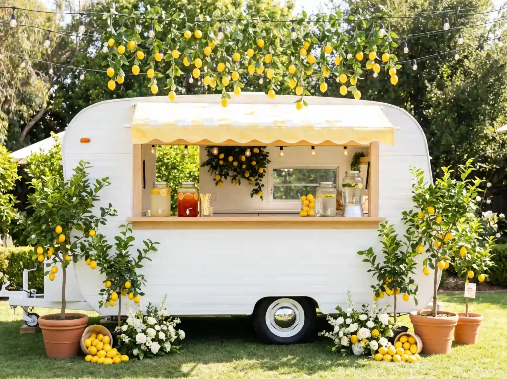 Lemon spritz truck at wedding K
