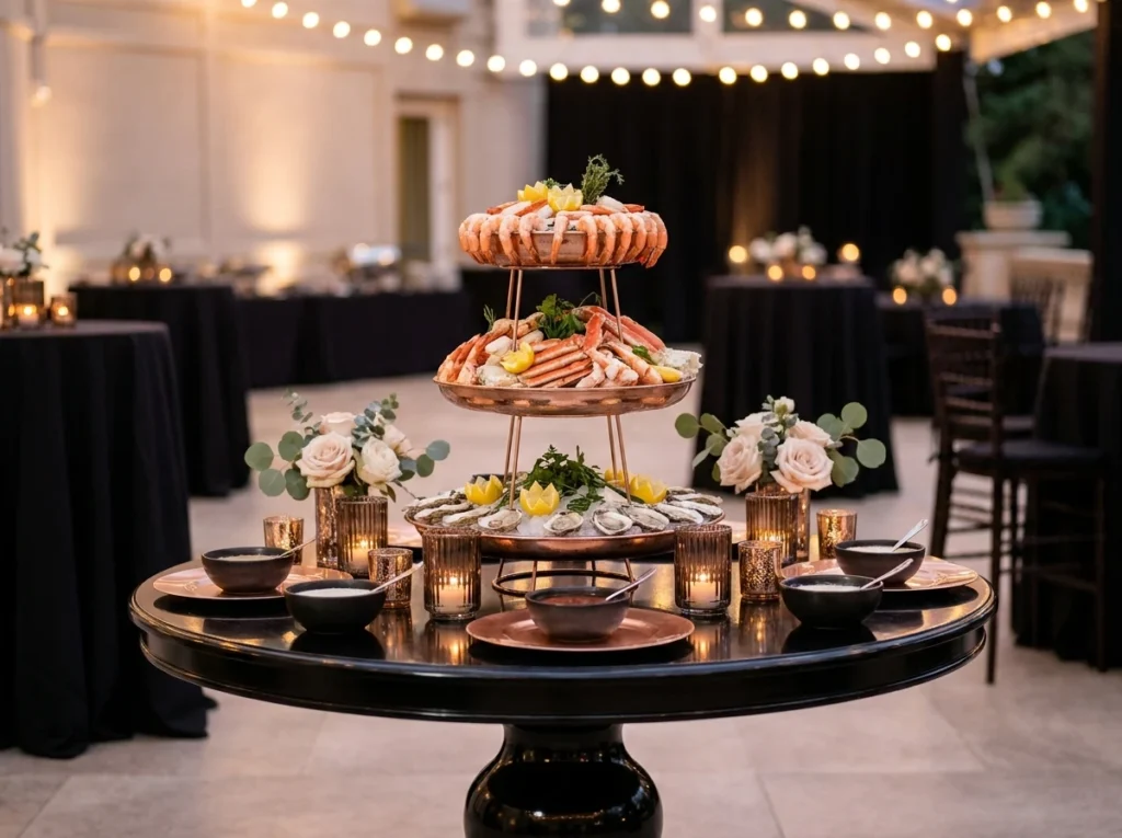 Seafood tower centerpiece display
