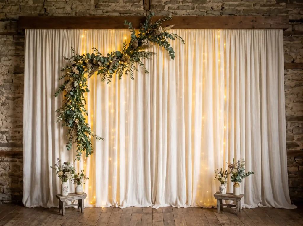 Botanical wedding curtain backdrop K