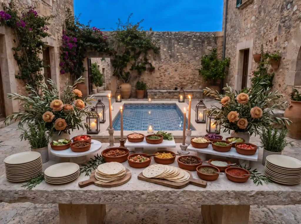 Mediterranean wedding taco buffet K