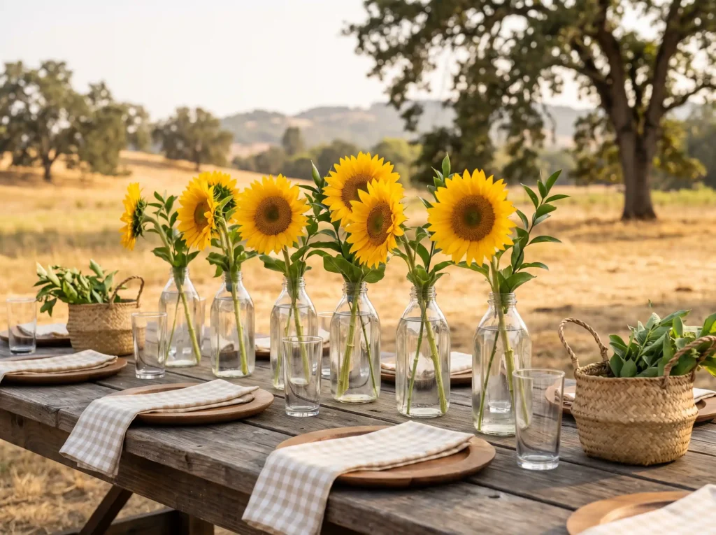 Sunflower table arrangement on f… K