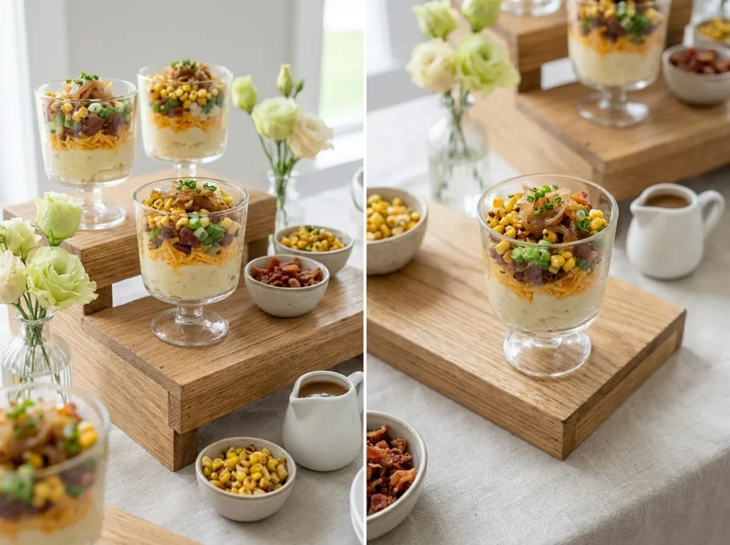 Mini potato parfait bar