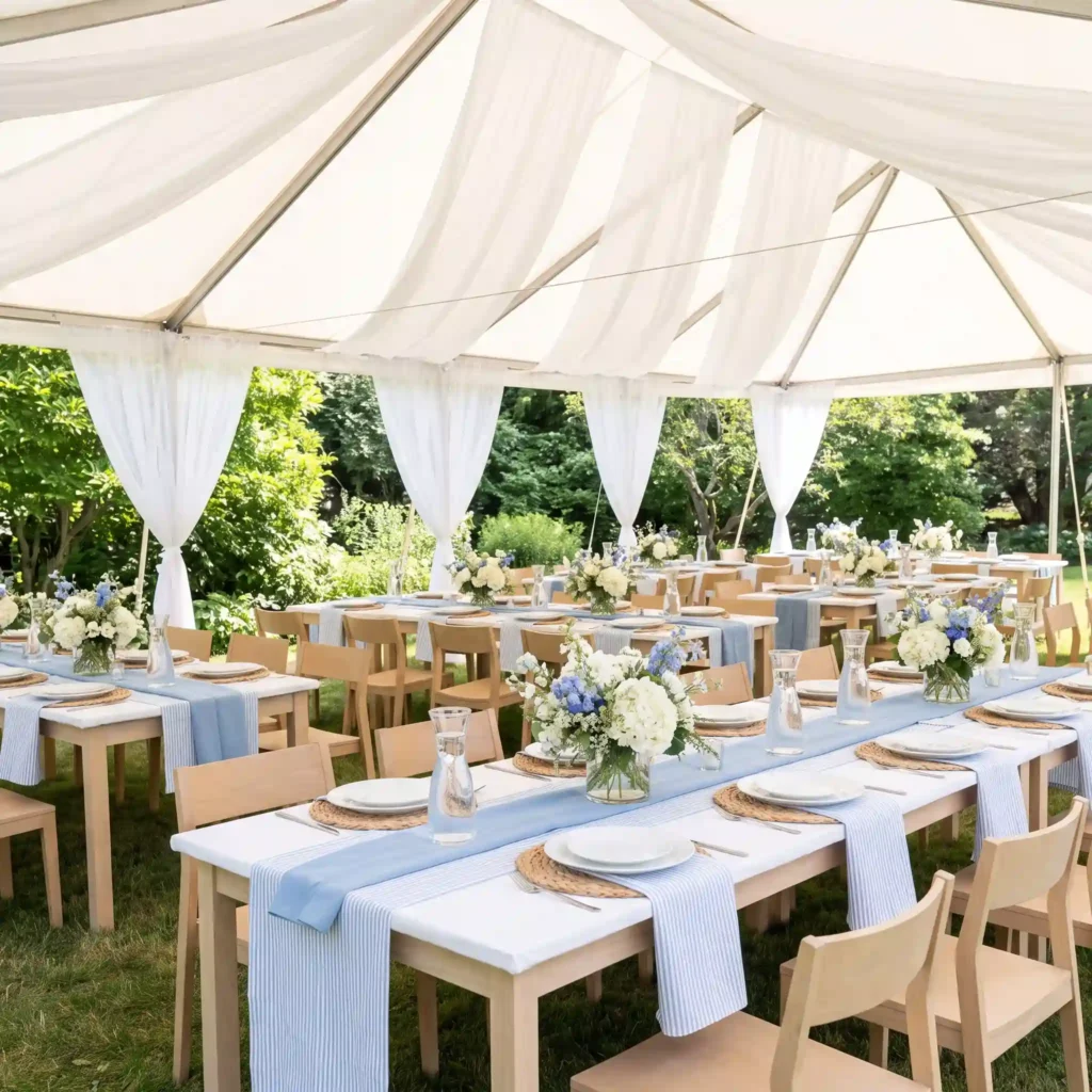 Summer wedding reception tablescape K