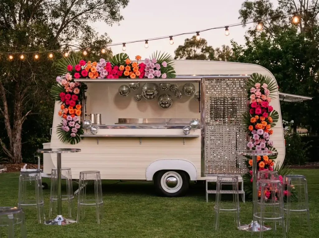 Disco taco truck at wedding