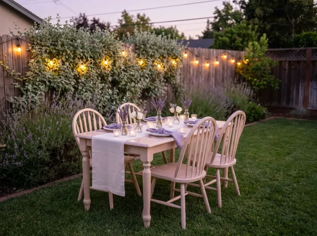 Backyard wedding table styled shoot