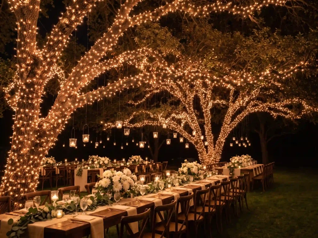 Copper wire tree canopy lighting K