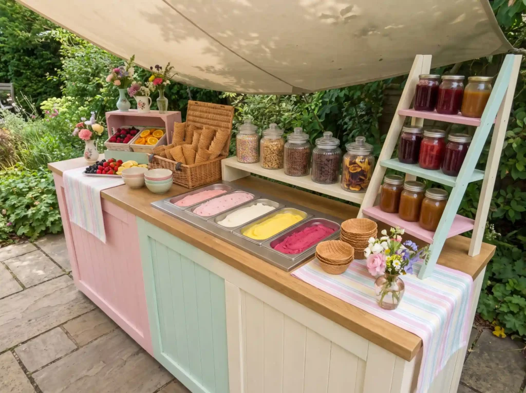 Ice cream bar at wedding K