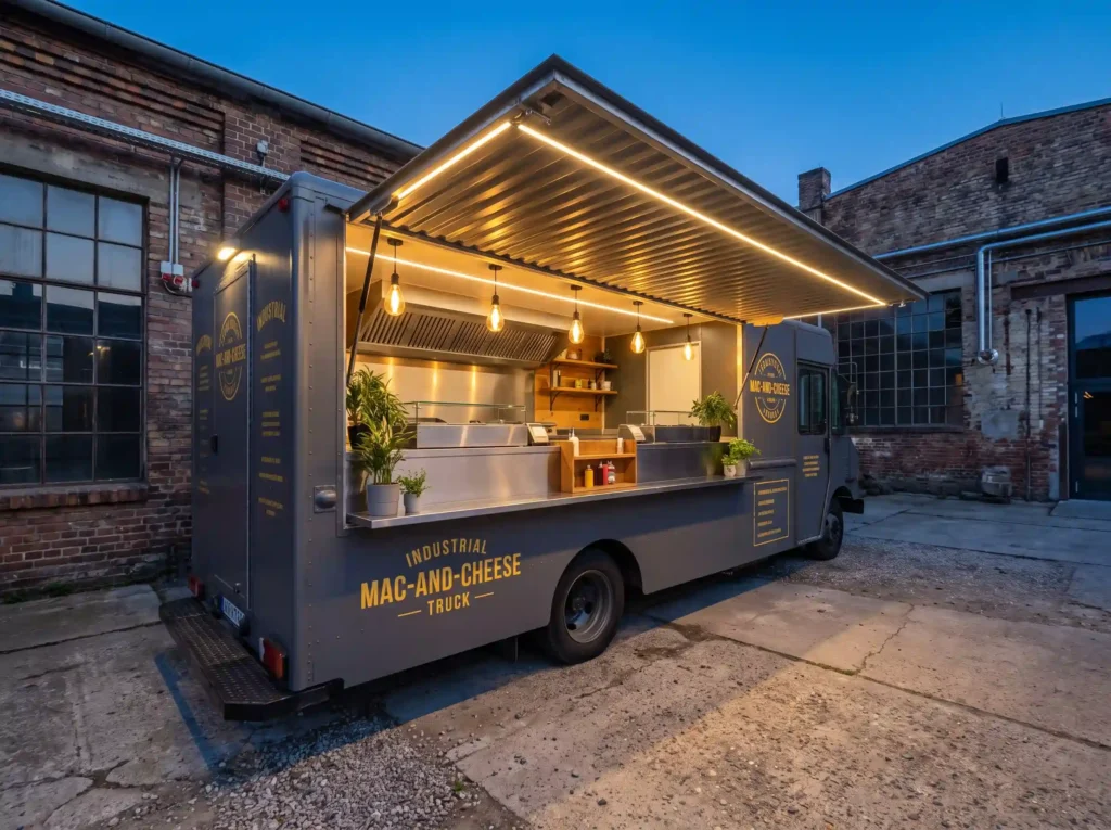 Industrial food truck serving food K