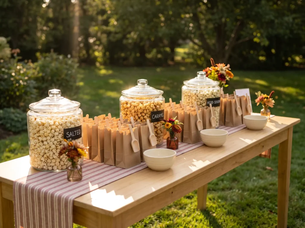 Popcorn favor bar station K
