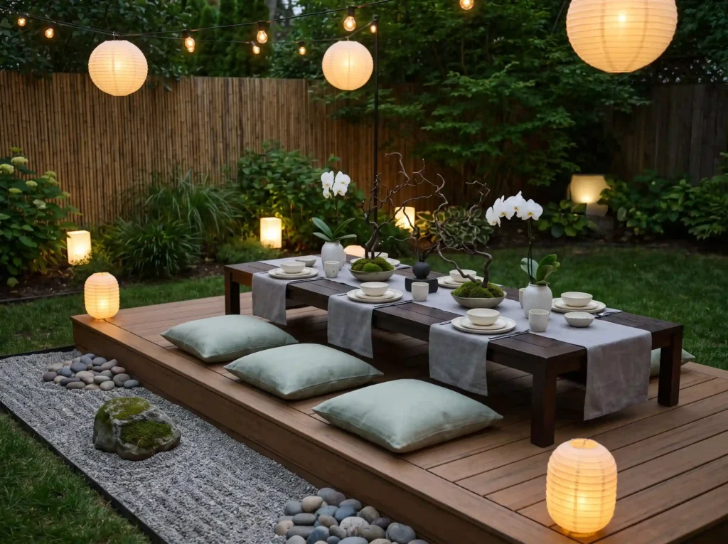 Zen garden dinner setup K