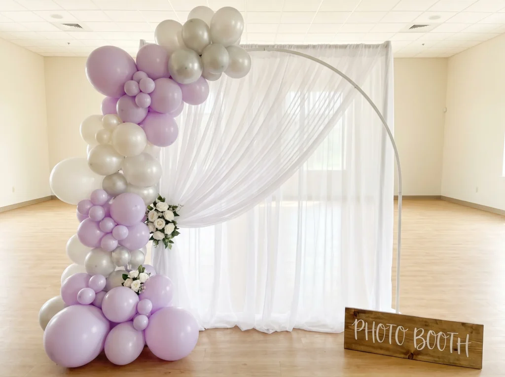 Budget balloon and fabric arch K