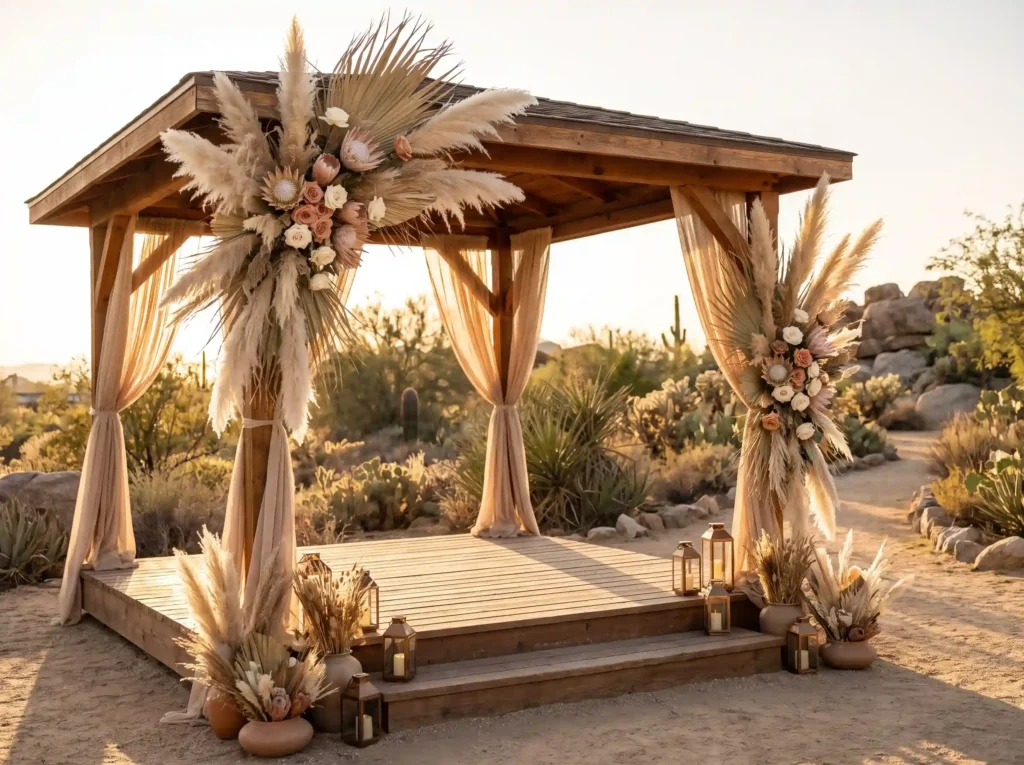 Desert wedding gazebo with pampas K