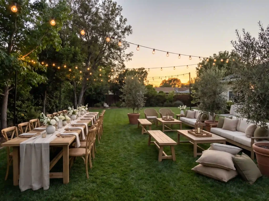 Backyard wedding reception and l… K