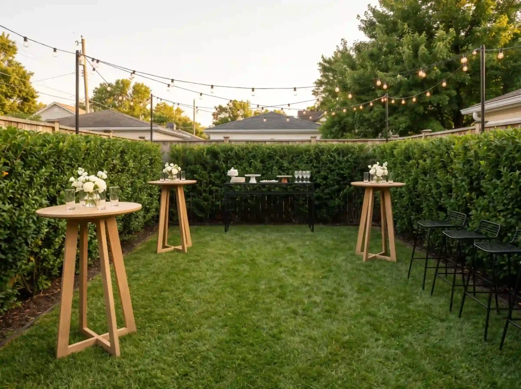Cocktail reception in small yard K