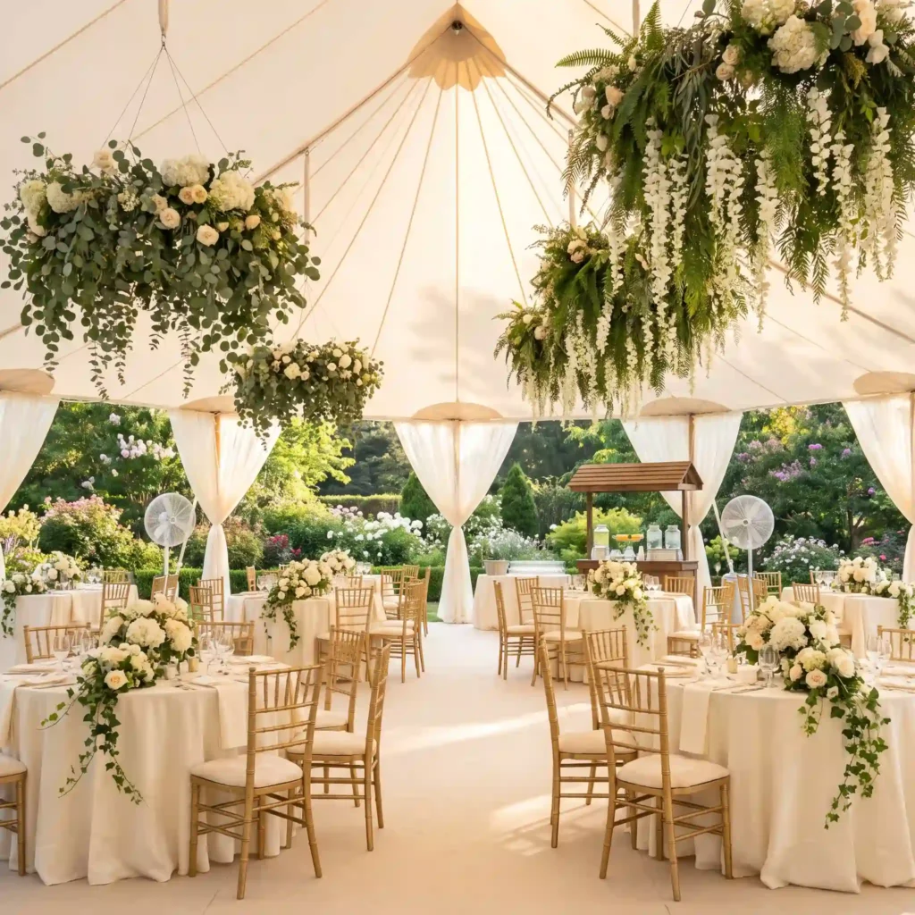 Elevated garden wedding receptio… K