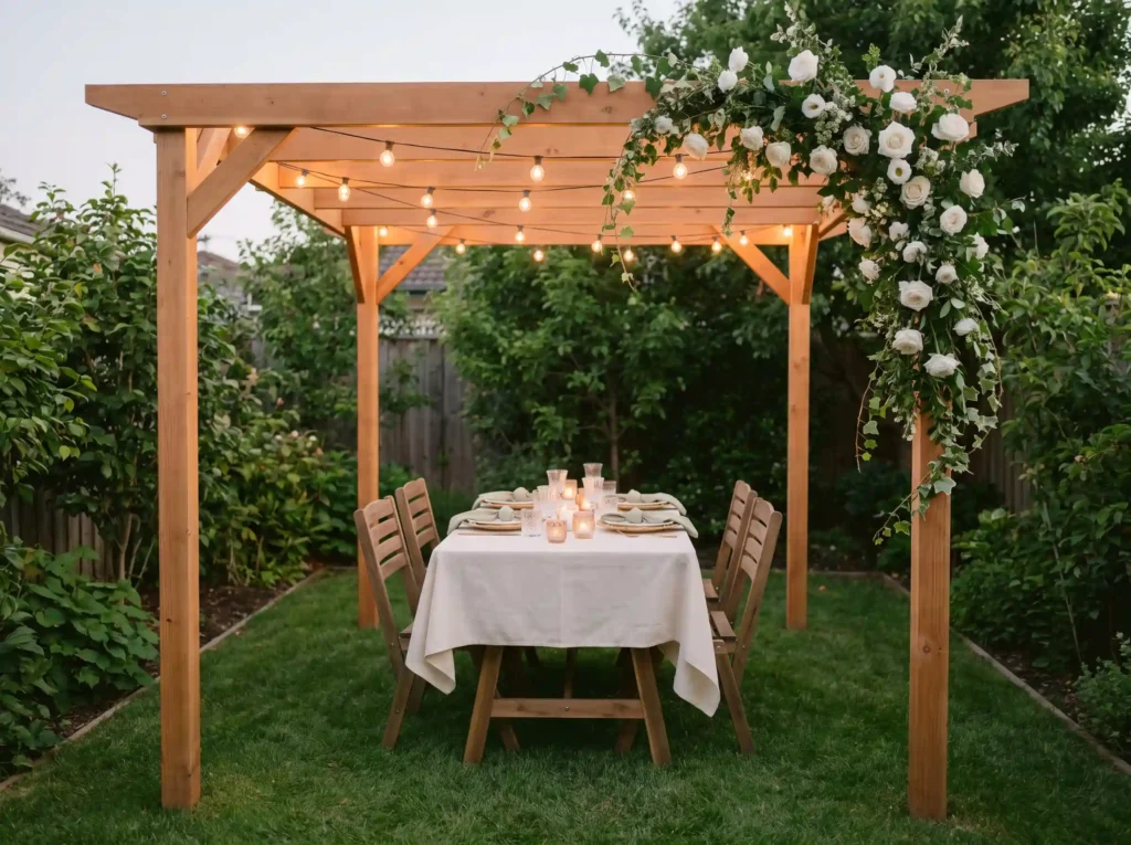 Pergola dinner table setup K