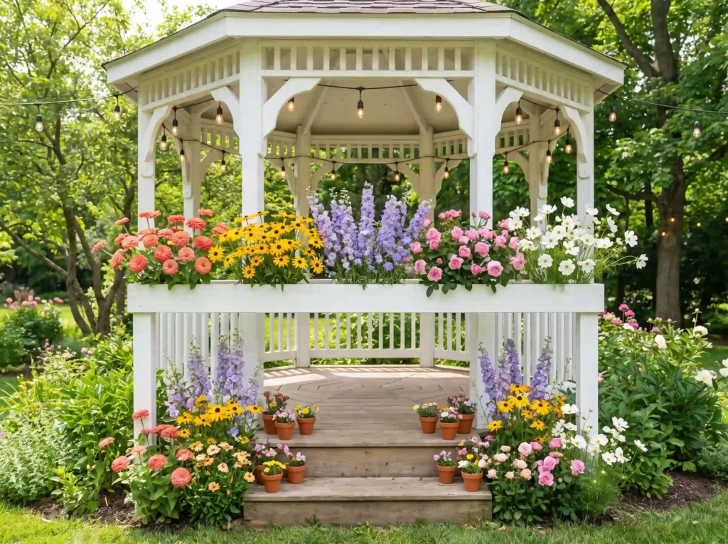 Rainbow wildflowers decorating w… K