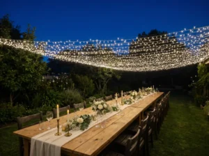 Starlit minimalist backyard dinn… K