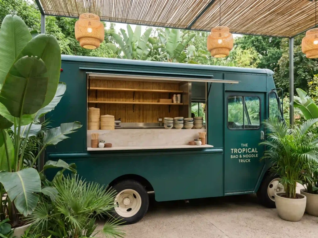 Tropical food truck serving noodles K