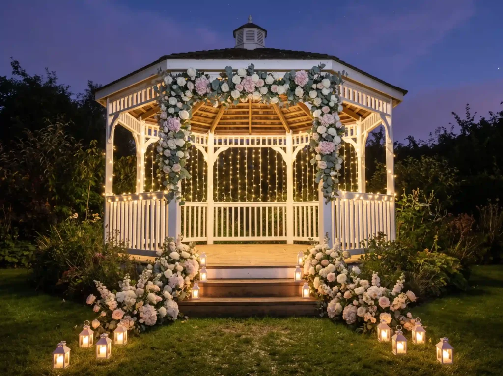 Illuminated wedding gazebo at tw… K