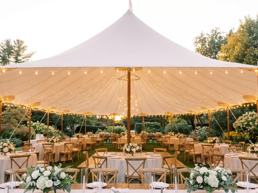 Sailcloth tent wedding reception… K