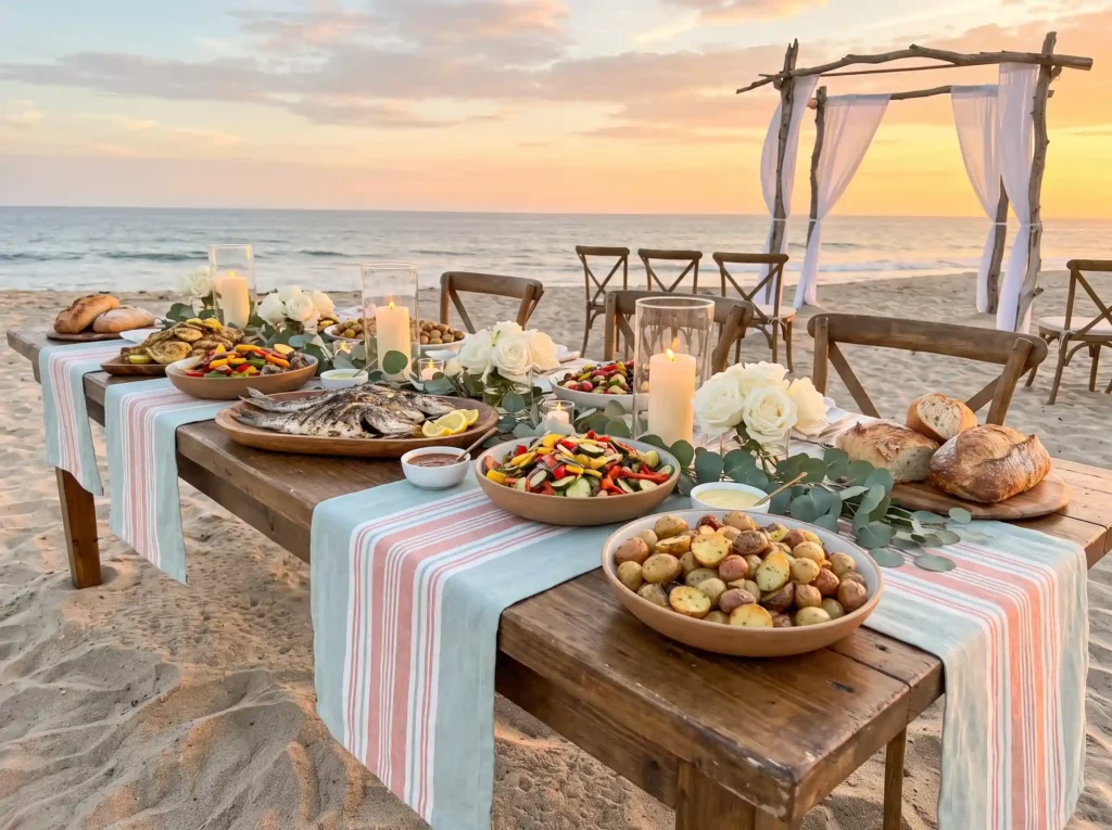 Coastal family style buffet feast K