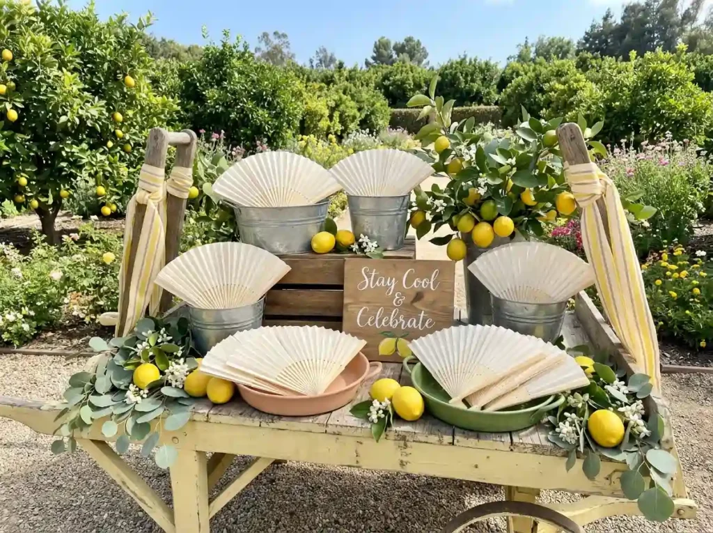 Citrus garden fan cart display