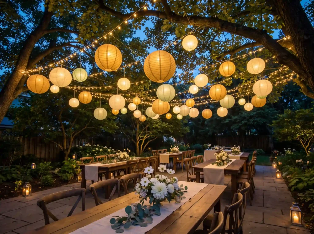 Floating globe garden dinner party K