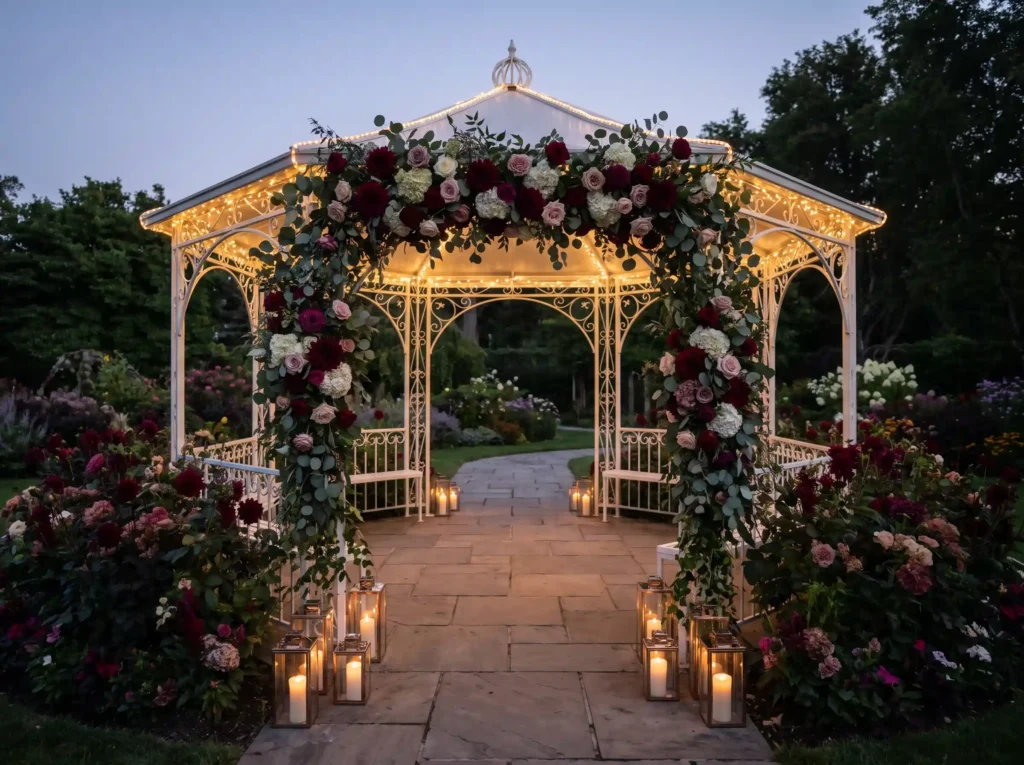 Gazebo decorated with floral gar… K