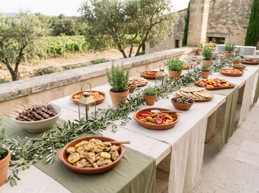 Mediterranean buffet table with … K