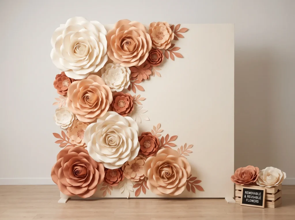 Paper flower wall backdrop K